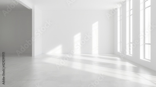 Expansive white space with a clean backdrop  ideal for modern and minimalist themes.