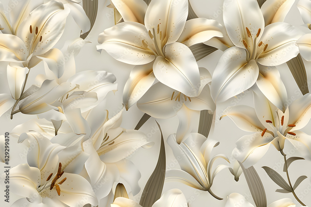 White Minimalistic Orchids and Lilies White Minimalistic Orchids and Lilies