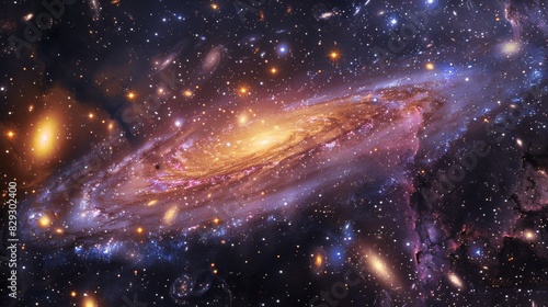 Stunning image of a spiral galaxy in the vast universe, showcasing cosmic beauty and celestial wonders.