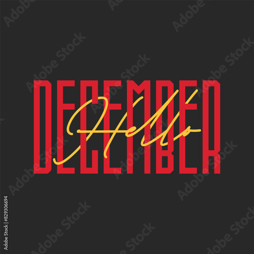 Hello december lettering
