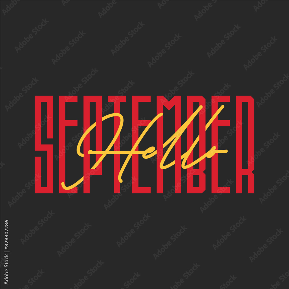Hello september lettering Hello september lettering
