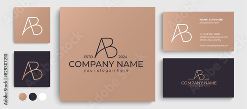 AB logo. BA letter logo template elements. personal monogram. Vector elegant logo. letter AB logo design