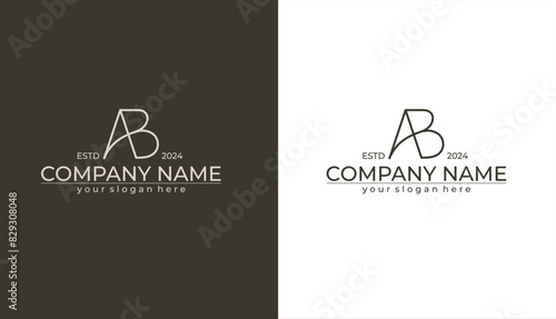 AB logo. BA letter logo template elements. personal monogram. Vector elegant logo. letter AB logo design