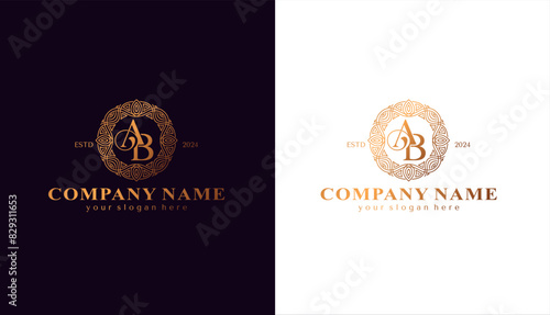 AB logo. BA letter logo template elements. personal monogram. Vector elegant logo. letter AB logo design