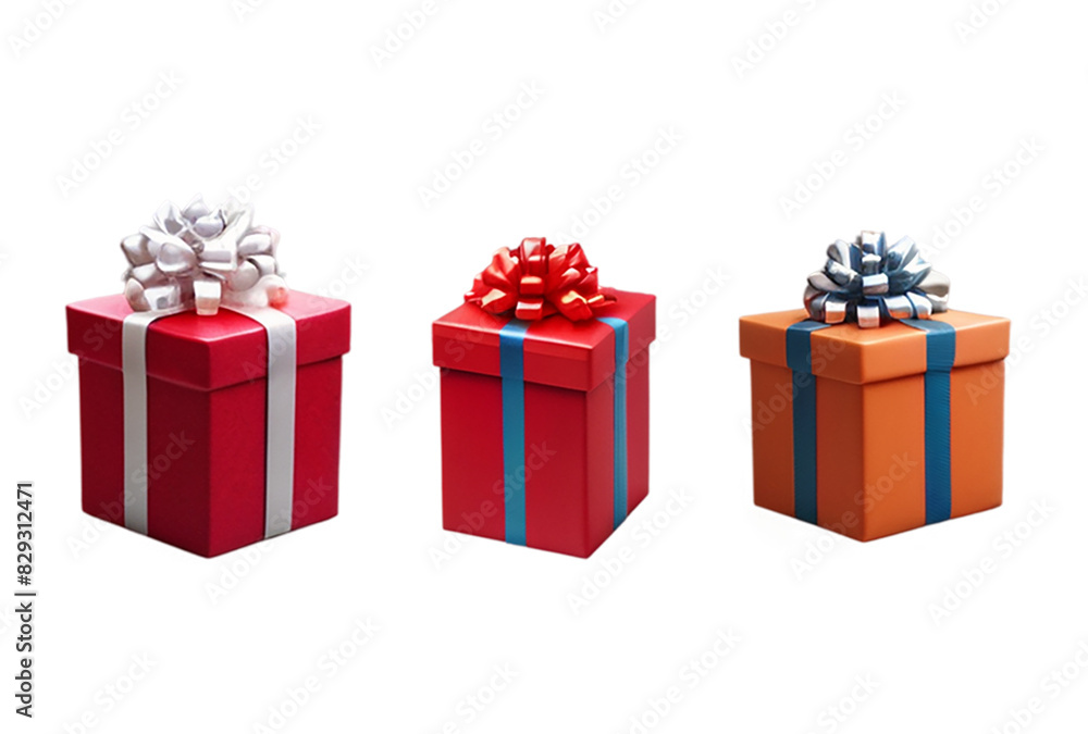 Red gift box isolated on transparent background, PNG format Red gift box isolated on transparent background, PNG format