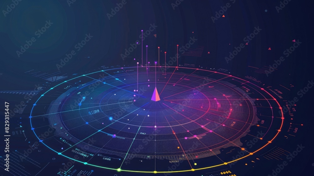 A radar chart analyzing the strengths and weaknesses of various business strategies