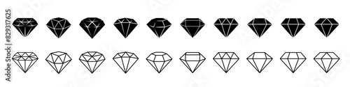 Diamond icon set. Diamond icons.
