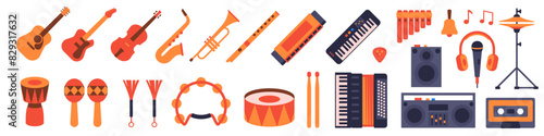 Musical instrument icon. Music icon set.