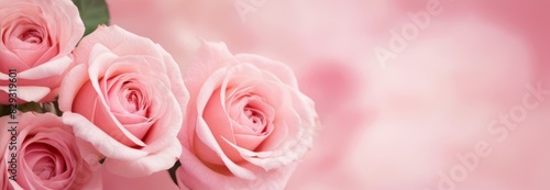 Glimmering Roses in Blurry Light. Beautiful background of roses for banners  posters  social media and wall decorations.