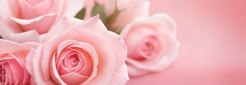 Twinkling Roses with Bokeh Effect. Beautiful background of roses for banners, posters, social media and wall decorations.