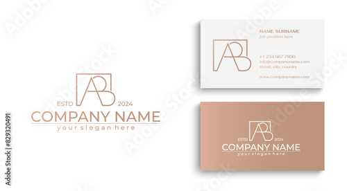 AB logo. BA letter logo template elements. personal monogram. Vector elegant logo. letter AB logo design