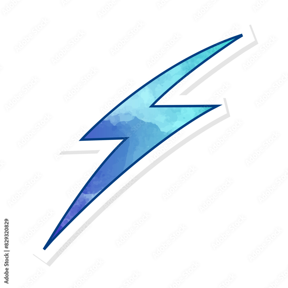 hand drawn thunder doodle in sticker style hand drawn thunder doodle in sticker style
