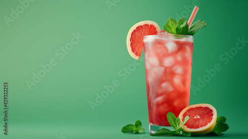 cocktail with grapefruit and mint