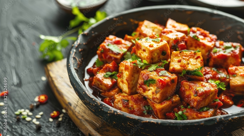 Fototapeta premium Tofu cooked in Tomato Based Sauce