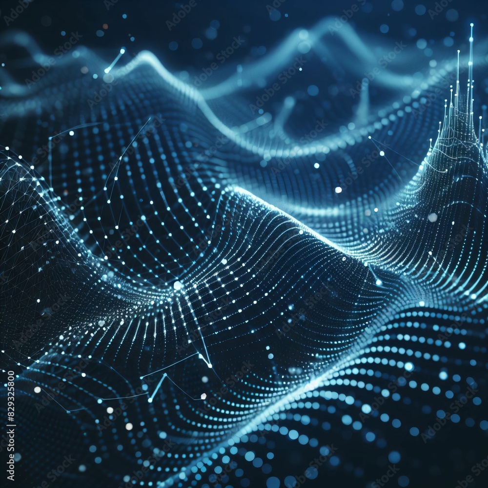 Abstract digital wave of particles. Futuristic point wave. Technology background illustration
Abstract digital wave of particles. Futuristic point wave. Technology background illustration