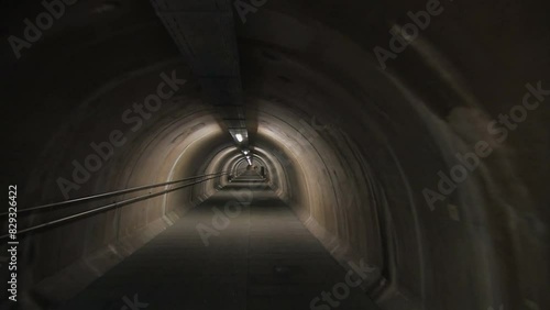 Steadycam in tunnel. Shot in 4K Resolution photo