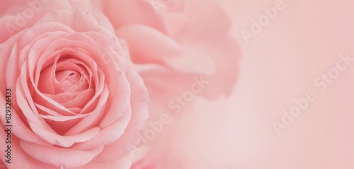 Charm of Pink Roses Amidst Blurry Light. Clean modern background with beautiful roses for banners  posters  social media and wall decorations.