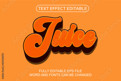 3d text effect juice vector editable