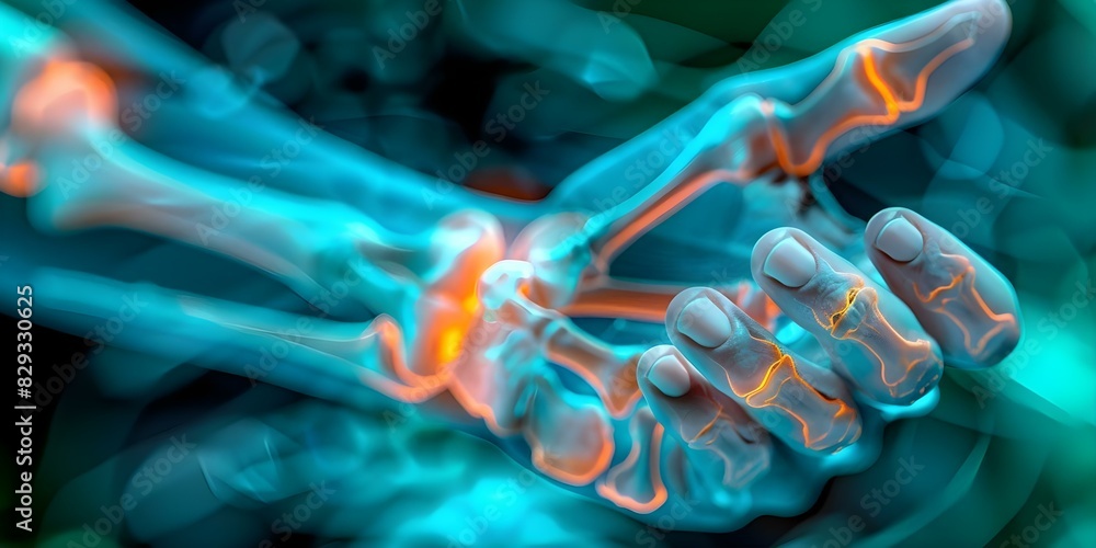 Individual with a highlighted radius bone experiencing wrist pain and