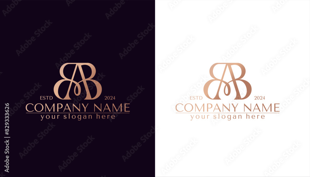 AB logo. BA letter logo template elements. personal monogram. Vector elegant logo. letter AB logo design