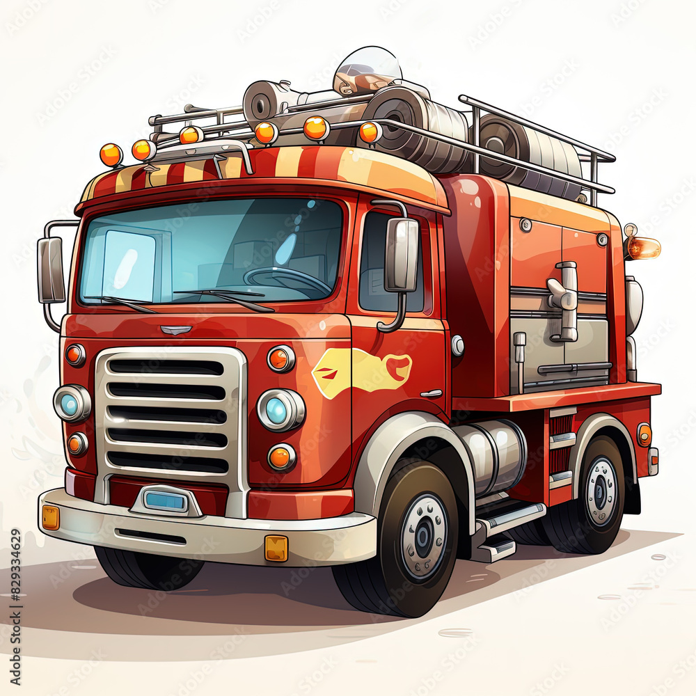 cartoon fire truck in action cartoon fire truck in action