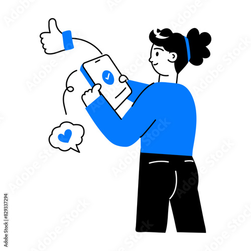 Modern doodle mini illustration of customer feedback 