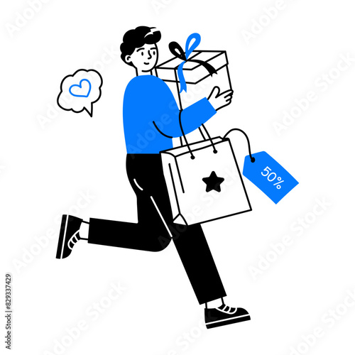 Latest doodle mini illustration of sale shopping 