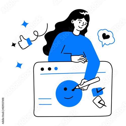 Check doodle mini illustration of giving feedback 