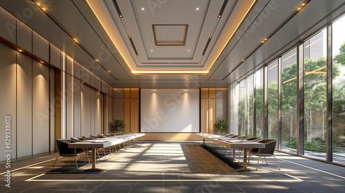 Bright conference room Thai traditional tone modern