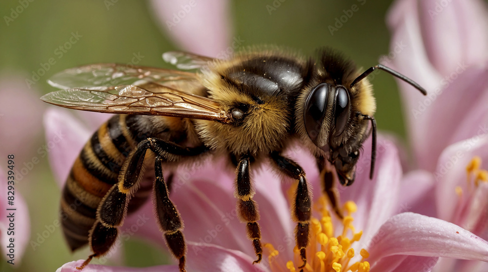 The Bee's Journey Begin with a panoramic shot of a lush garden bathed in warm sunlight The Bee's Journey Begin with a panoramic shot of a lush garden bathed in warm sunlight