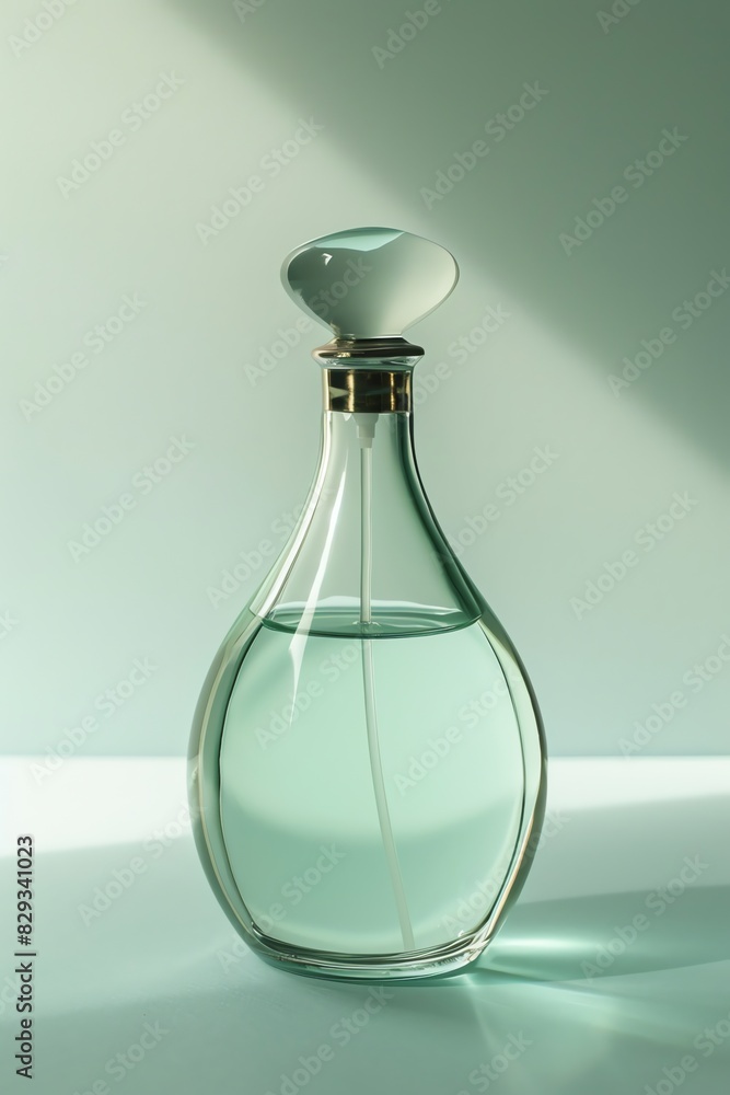 photograph, productive view, cylinder podium with perfume, solid cream background, mockup product, photograph, productive view, cylinder podium with perfume, solid cream background, mockup product,