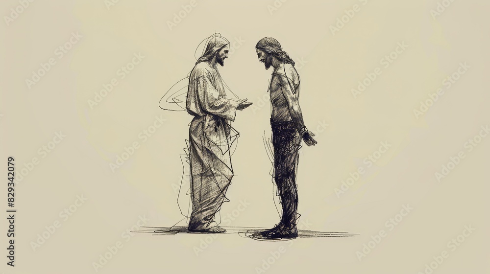 Jesus Helping in Tough Choices: Support, Biblical Illustration of Wisdom, Ideal for Inspirational Use Jesus Helping in Tough Choices: Support, Biblical Illustration of Wisdom, Ideal for Inspirational Use