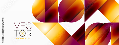 Serene gradient template. Circles and triangles mingle in minimalist perfection. Gentle fusion of forms and hues creates balanced yet captivating backdrop, embodying modern sophistication