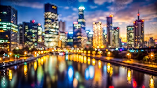 Urban Cityscape Blur: A soft-focus image of a bustling city skyline, providing a modern, sophisticated backdrop for urban-themed products.  © No