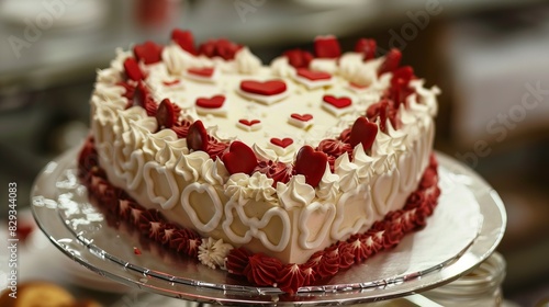 Wallpaper Mural A heart-shaped cake with red frosting and white frosting Torontodigital.ca