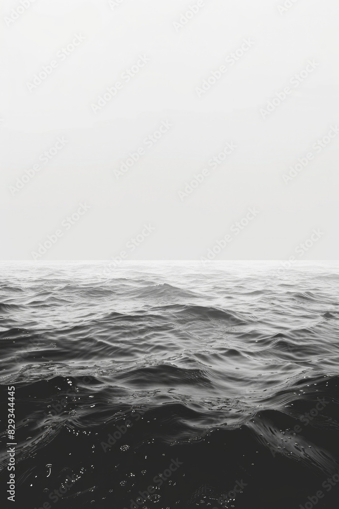 Fototapeta premium Minimalist black and white gradient of sea surface