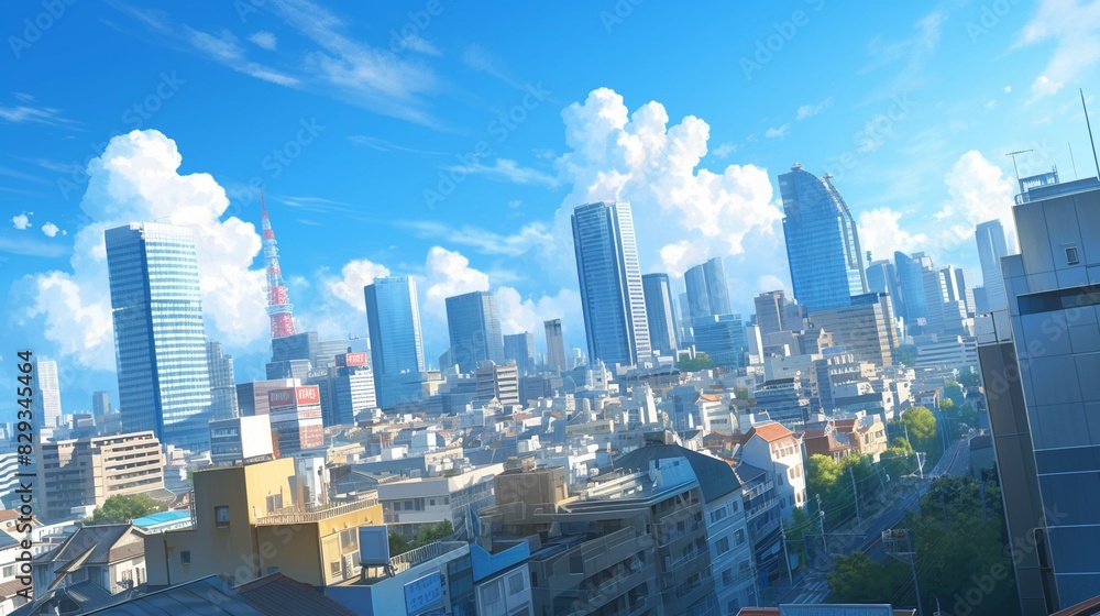 Fototapeta premium 都会と空の風景10