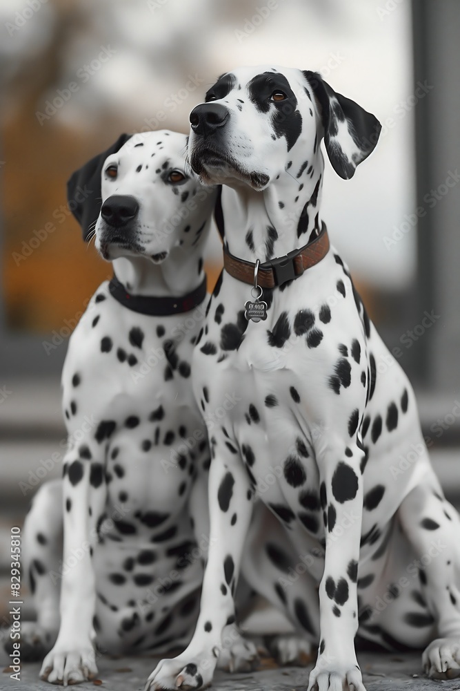 Dalmatian Dog Black and White Monochrome Photo in Studio Lighting