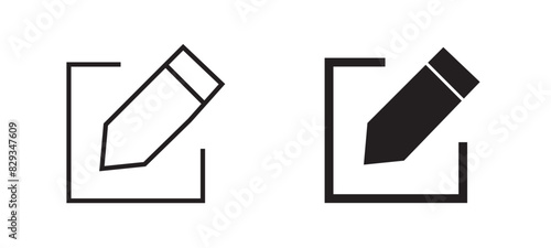 Edit pen icon, create modify pen sign button, Pencil icon, sign up icon - editing text file document icons. Vector Isolated.