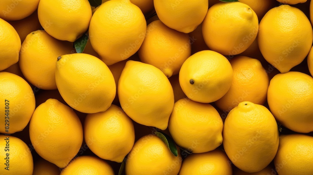 Ripe yellow lemons close up or texture. Lemon harvest, many yellow lemons, top view Ripe yellow lemons close up or texture. Lemon harvest, many yellow lemons, top view