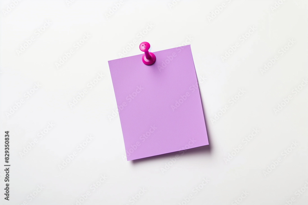 Violet Sticky Note with Pink Pin Violet Sticky Note with Pink Pin