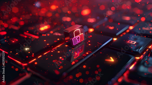 Obraz na płótnie Cyber attack exposes network vulnerability and compromises data ,generative ai