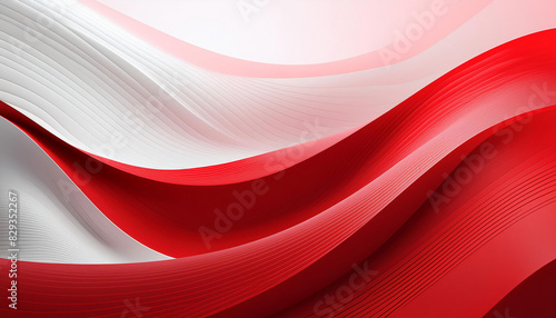 Wave abstract red and white background