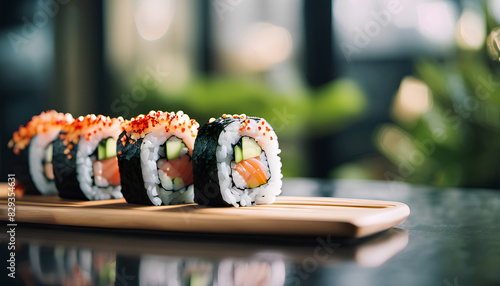 Sushi in a restaurant	
