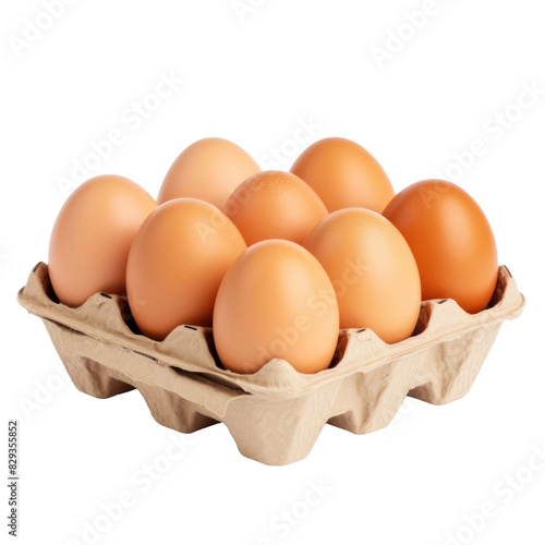 Eggs in container isolated on white or transparent background, png clipart, design element. Easy to place on any other background. © Sunny_nsk