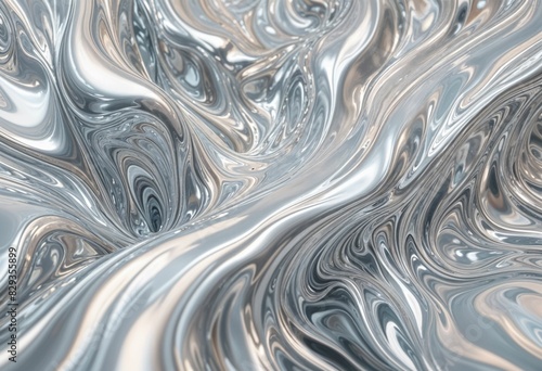 Modern, 3d, metal, abstract, flowing, silver, chrome, liquid, luminous, mirrored, rendering, design background for banners, promotion material, website 