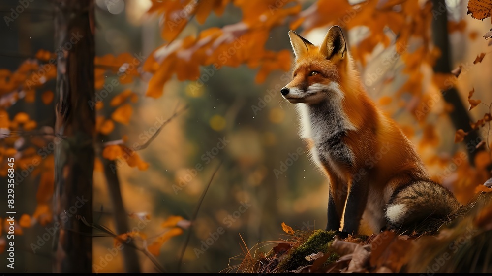 Fototapeta premium red fox in the forest