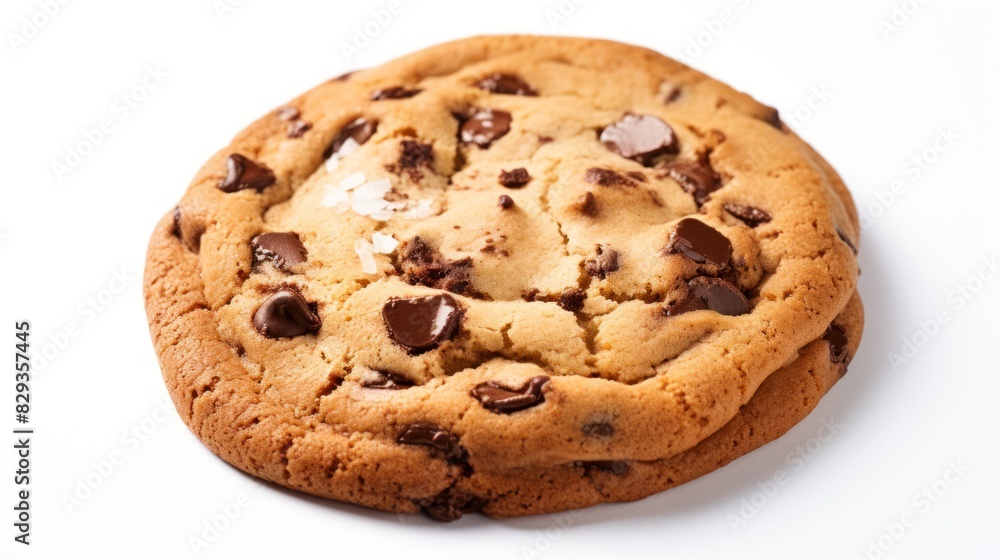 chocolate chip cookie, freshly baked and warm, with gooey chocolate chips 