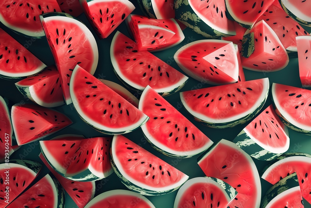 heap of watermelon slices as background heap of watermelon slices as background