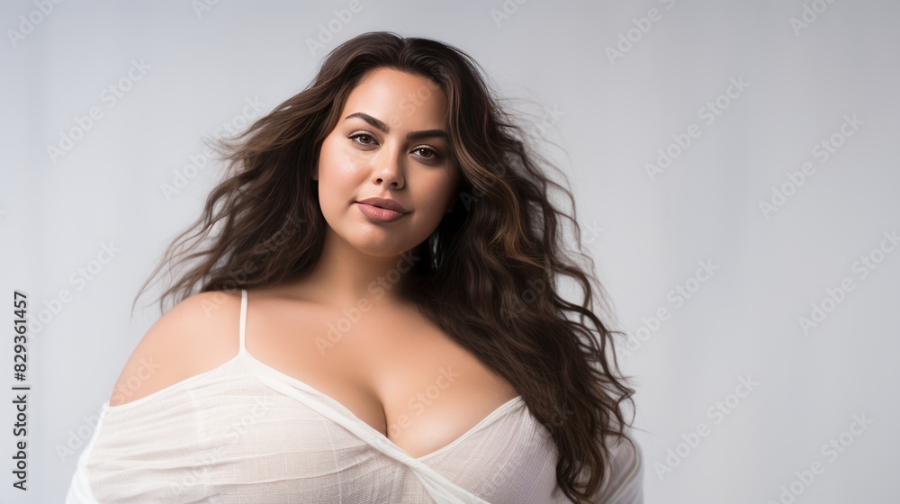 confident and empowered plus-size woman, 